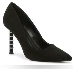 JLO by Jennifer Lopez Parlow2 Black Leather Heels9.5